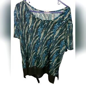 Claudia Richard Green Blouse 3XL